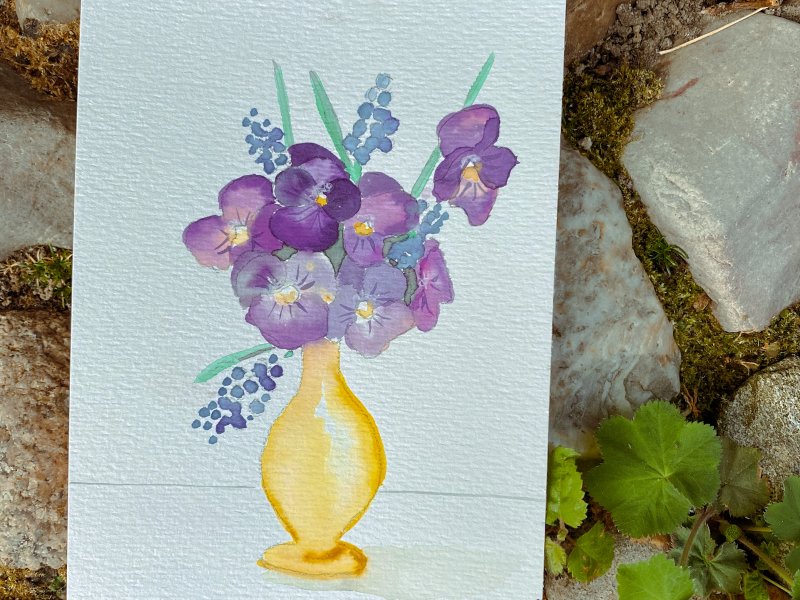 bloemen aquarel leren