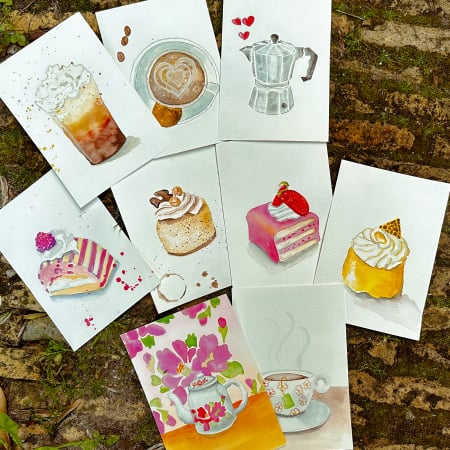 taartjes schilderen aquarel voor beginners