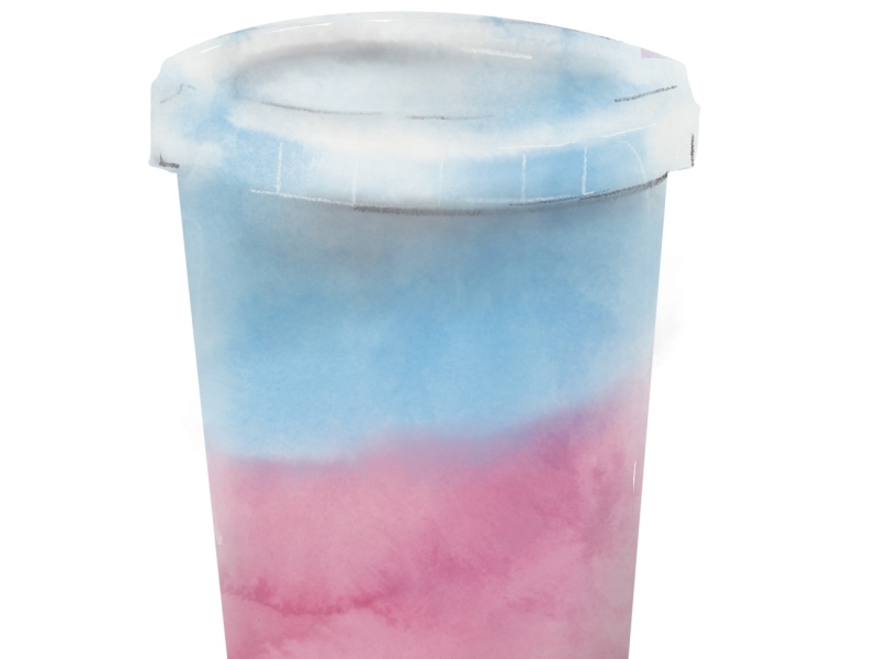 zoete traktatie suikerspin in emmertje