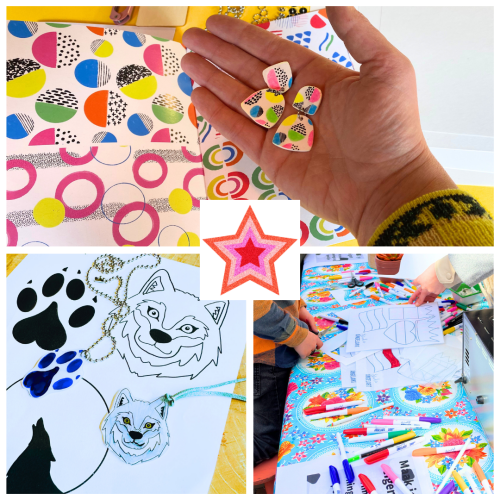 creatieve kinderactiviteit voor festivals, winkelcentra, Krimpie Dinky speldjes & kettinkjes