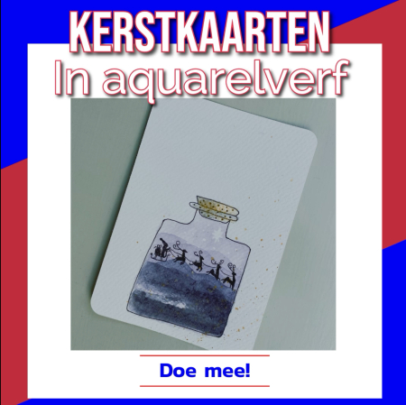 Zelf kerstkaarten maken met waterverf