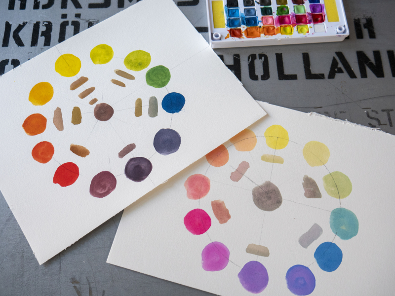 Kleur mengen met aquarel zonder stress