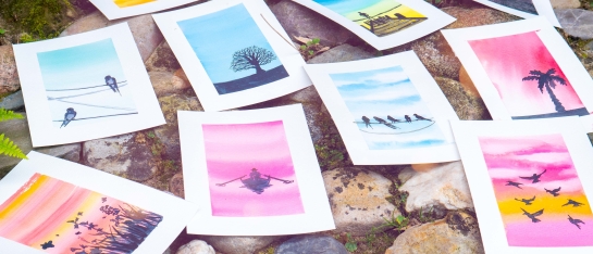 Aquarel workshop luchtende silhouetten Aquarel workshop luchten en silhouetten online