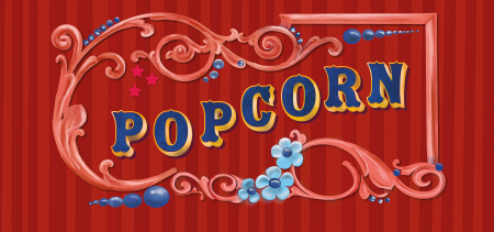 rode popcorn tent van Herman