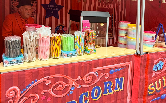Popcorn kraam op festival