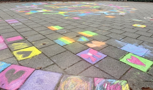 creatieve activiteit Stoepkrijt straat voor Evenementen en Winkelcentra