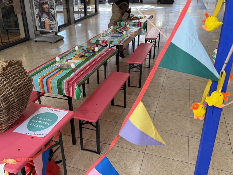 Paaseieren schilderen creatieve kinderactiviteit winkelcentrum