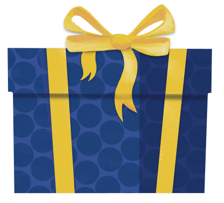 Feestelijke cadeautjes in een winkeletalage voor een Sinterklaas speurtocht in het winkelcentrum
