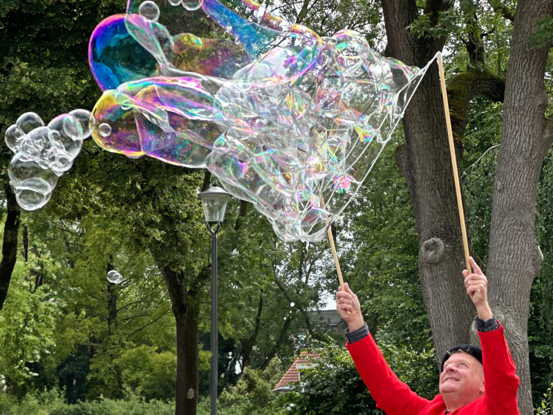 Zeepbellen Act Op evenement Bellenblaas artiest