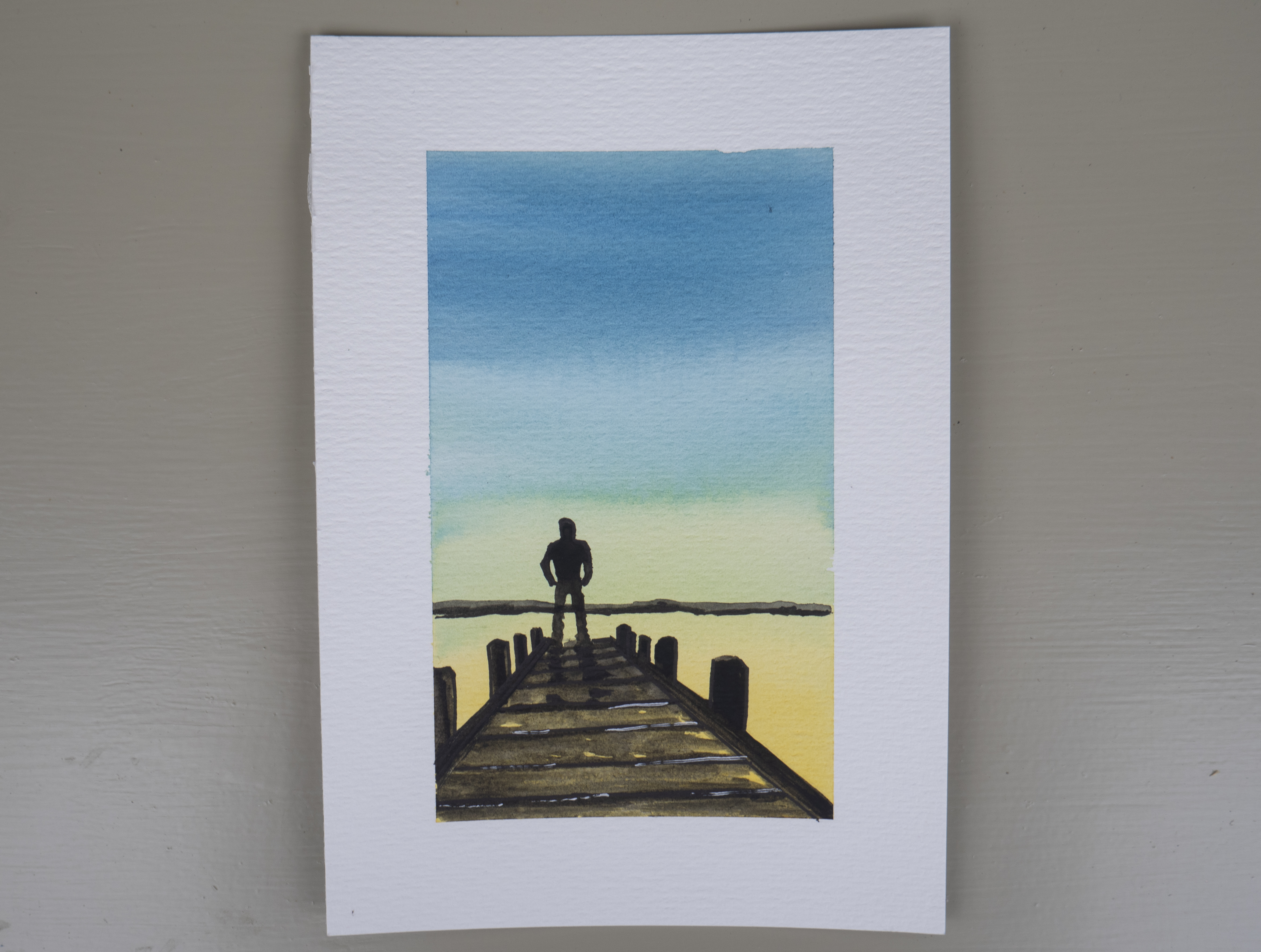 Meerkleuren Aquarel wassing aquarellessen online luchten