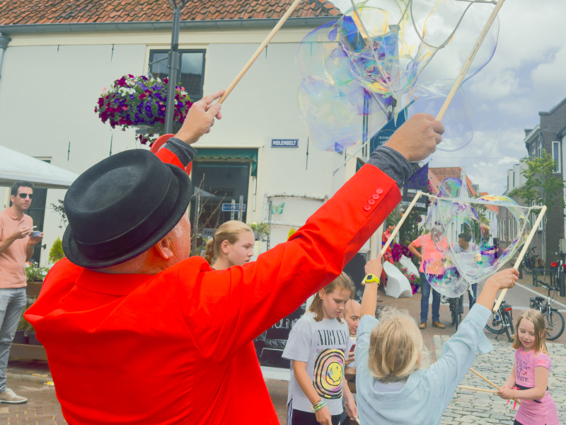 Zeepbellen Act Op evenement