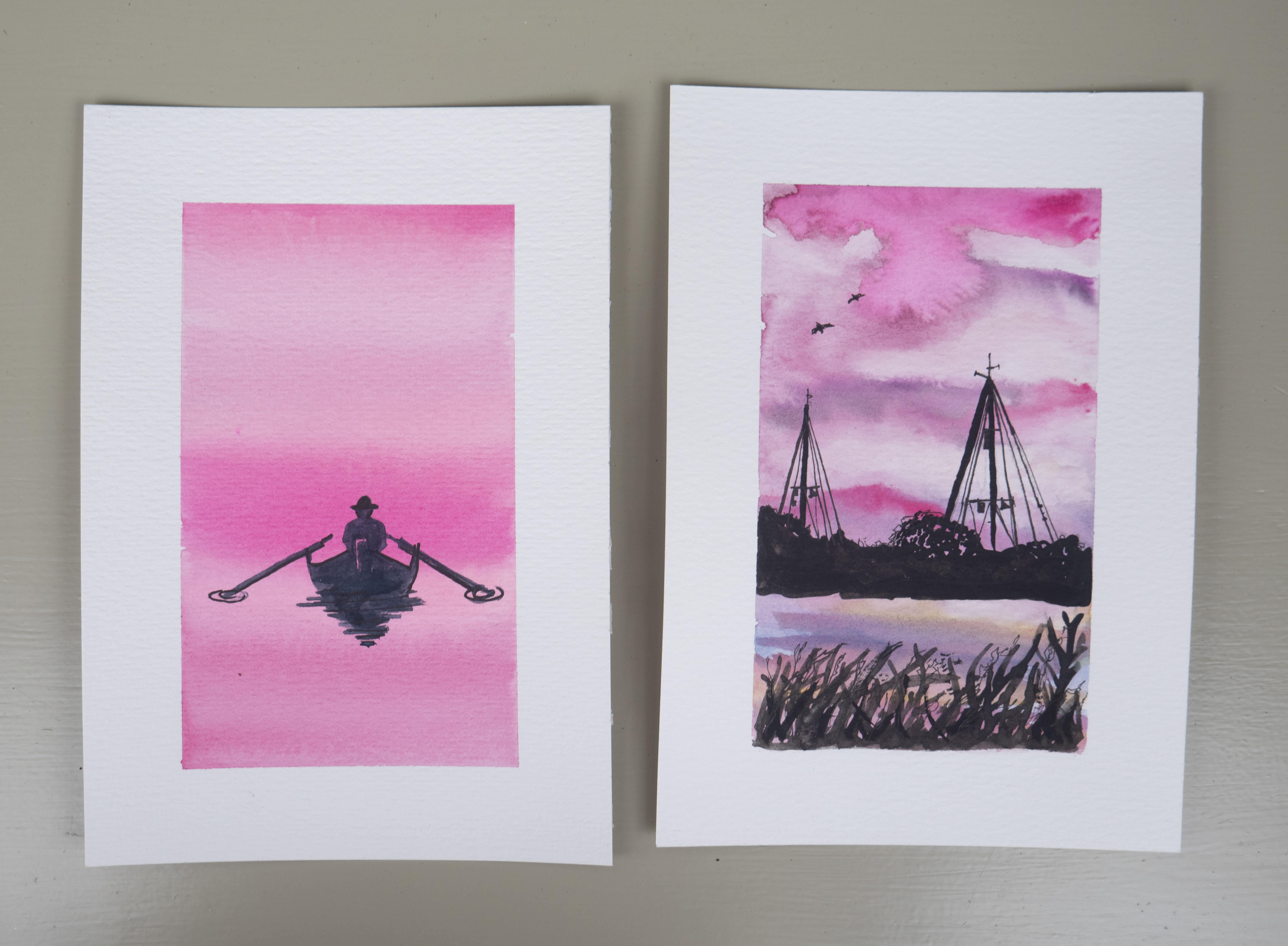 Luchten en silhouetten aquarel workshop online aquarel workshop