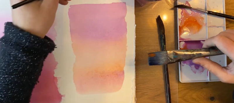 Aquarelverf meerkleurige wassing