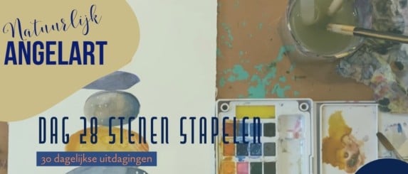 Stenen stapelen in aquarelverf, Dag 28 waterverf voor beginners