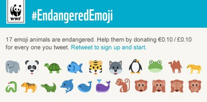 WWF gebruikt dieren emoji’s om bewustwording te creëren