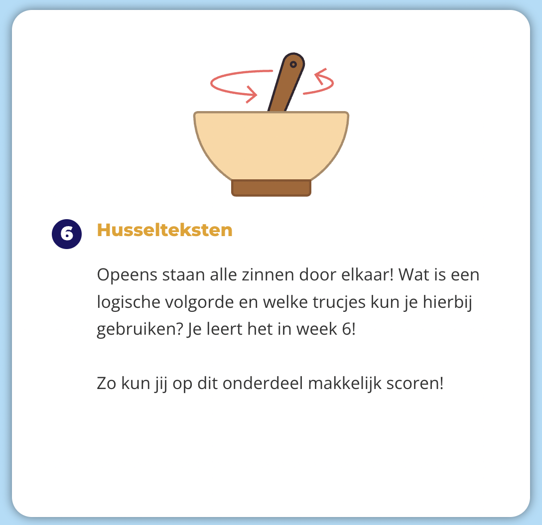 Wat gaan we wekelijks doen? 6