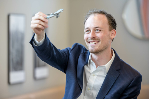 Deze foto laat de hobby van Tobias Hagenouw zien