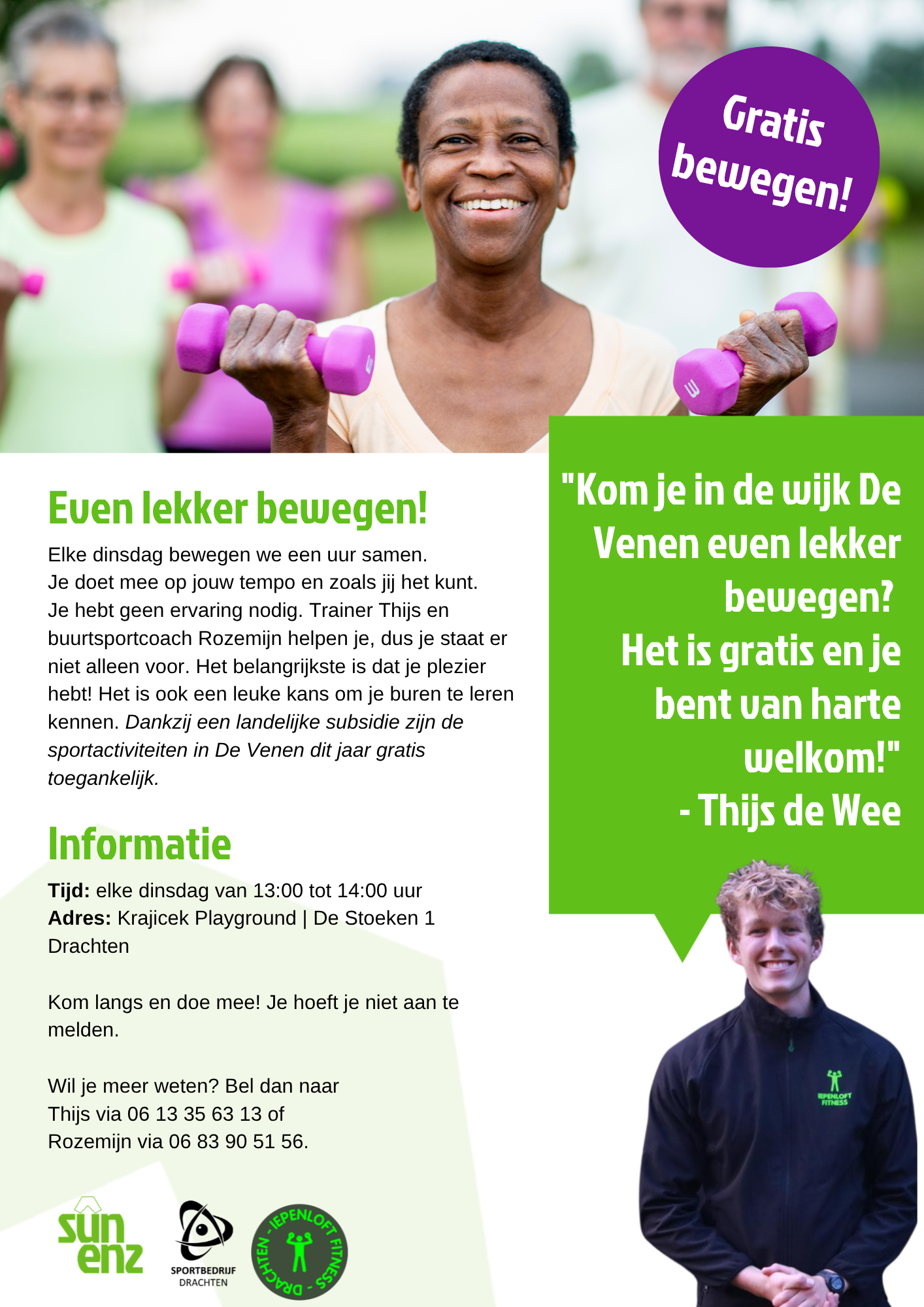 Uitnodigingsflyer Even lekker bewegen null