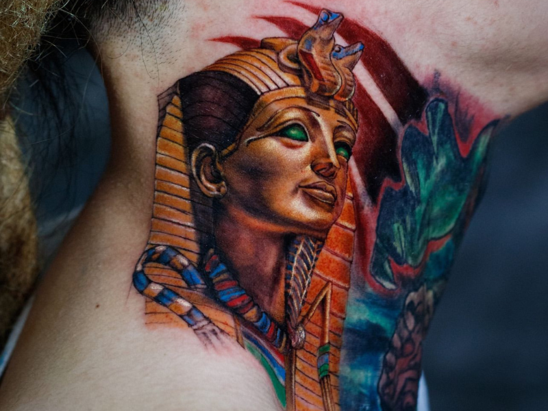 color realism tattoo faraoh