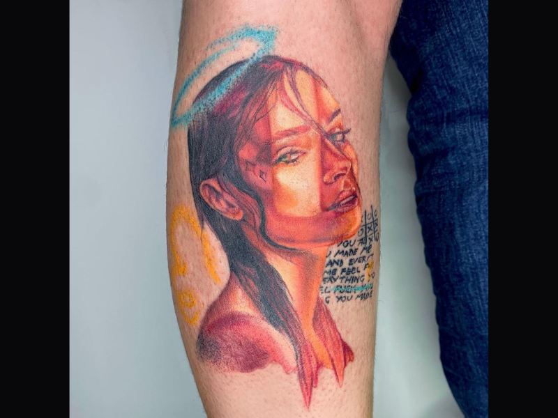 color realism tattoo portrait