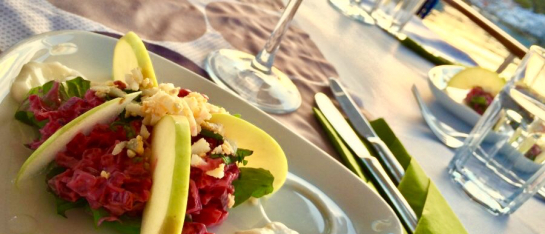 Culinaire Blue Cruise luxe eten en drinken Bieten tartaar