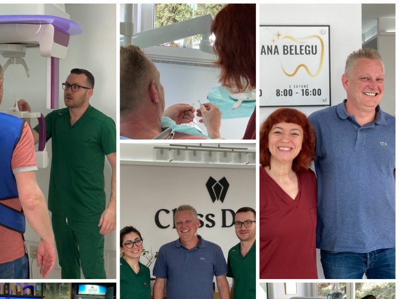 Deze gebitsrenovatie met zirkonium kronen op implantaten voerden wij uit in onze Albanese kaakchirurgie / tandarts kliniek.