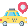 Taxi met google maps icoon