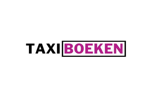 Zwart met paars logo van TAXI BOEKEN