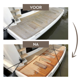 Teaker-teakdek-teakdek schoonmaken-teakdek olien