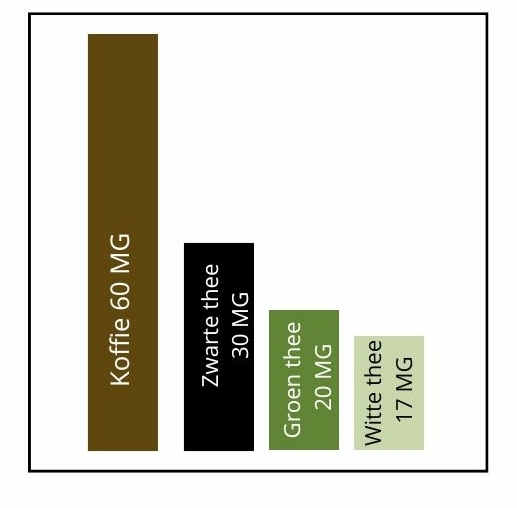 Cafeïne in witte thee versus koffie