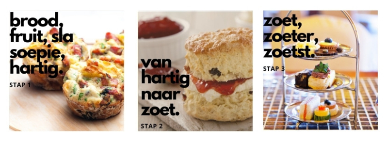 High tea organiseren stappen van de gangen