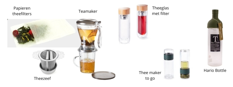 Thee zetten met losse thee hulpmiddelen