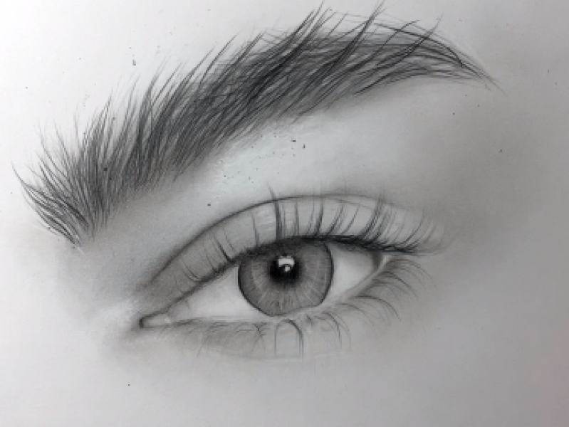 Hyperrealistisch oog tekenen Claudia Spitzers, Tekenclub