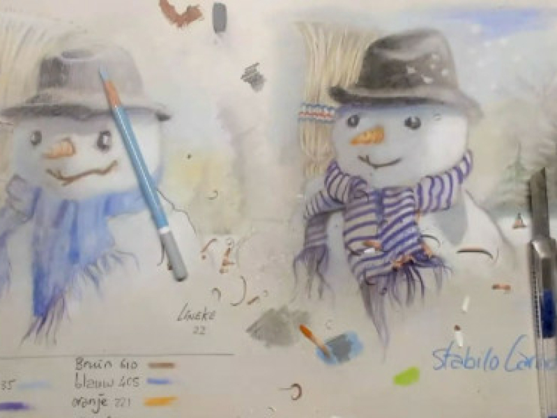 Sneeuwpop tekenen met Lineke Lijn