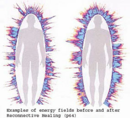 Foto energie veld voor en na healing Reconnection