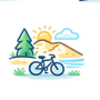icoon van een fiets in de natuur van Texel