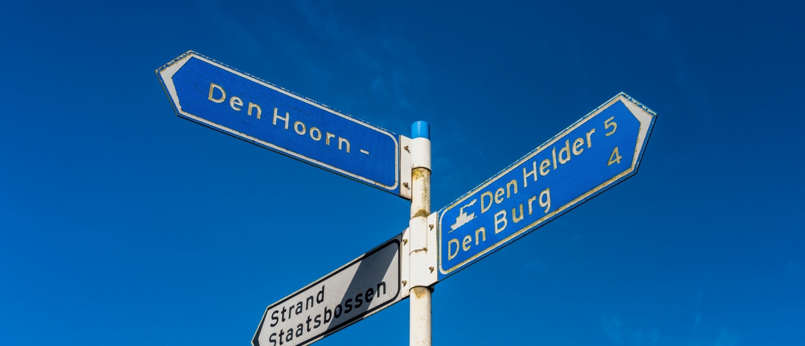 Route over Texel richting Den Burg en Den Hoorn