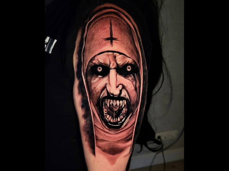 horror tattoo the nun