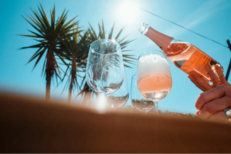 Pool and garden area at SURFinn Algarve surf accommodation