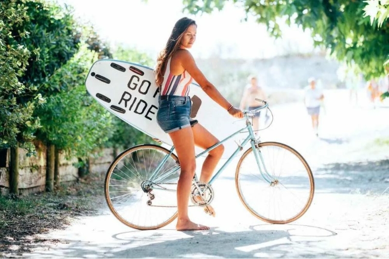 cycling or walking through forest near Messanges surf camp
