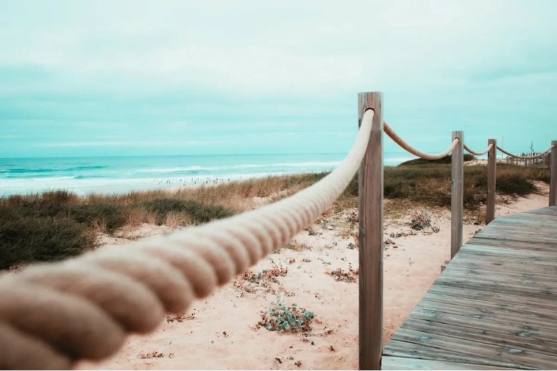 Wide Atlantic beach in Messanges Les Landes France