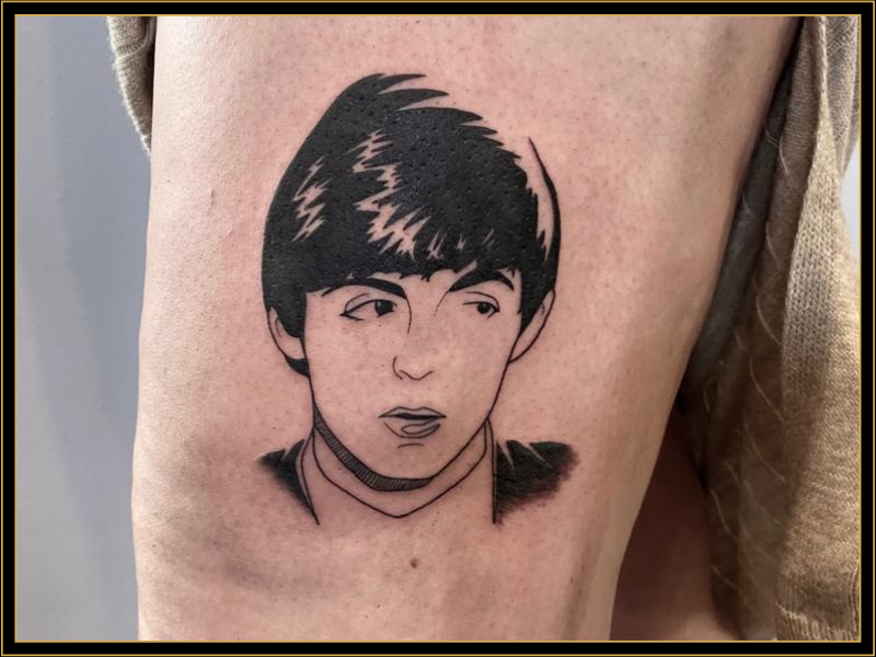 beatles tattoo blackwork