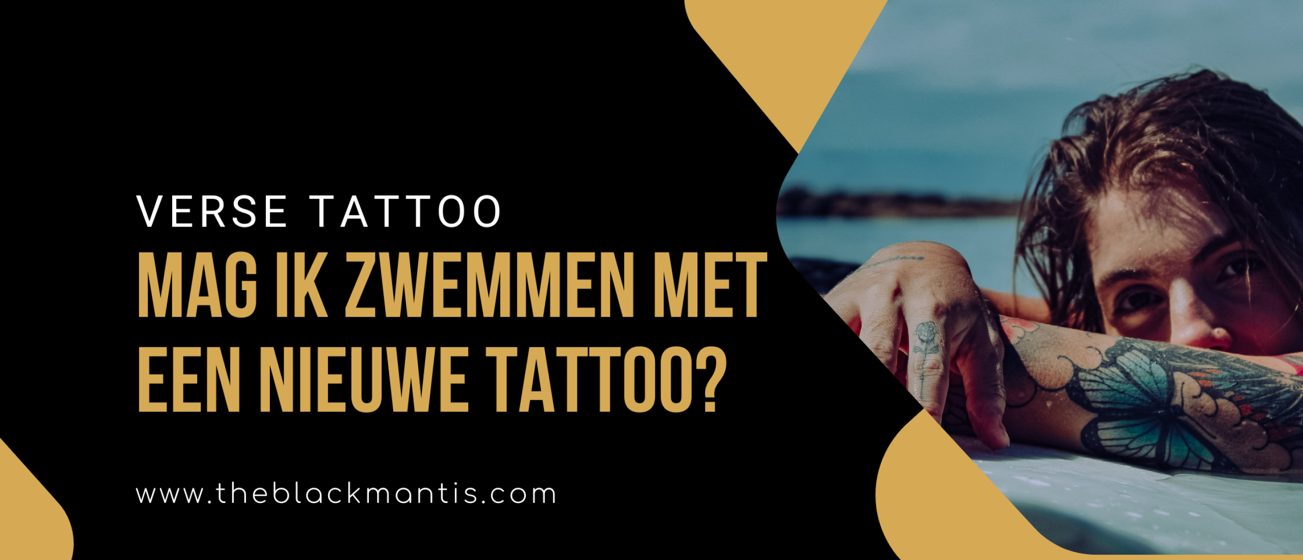 zwemmen met een nieuwe tattoo