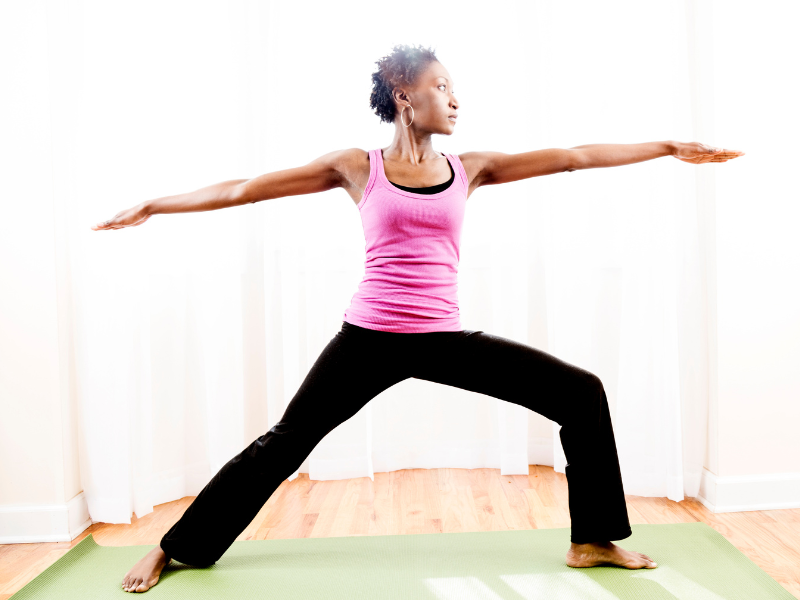 Yoga benefits. Warrior Pose