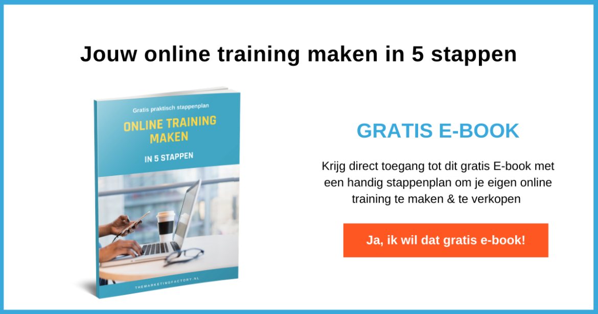 aanmelden gratis ebook online training maken in 5 stappen - online bedrijf starten
