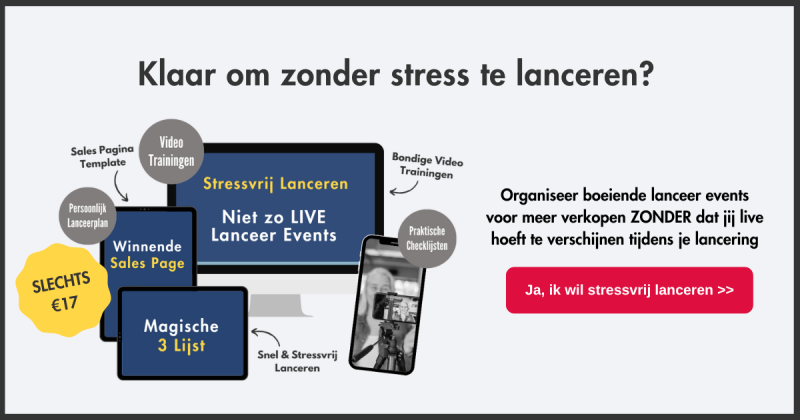 Cursus stressvrij lanceren met een niet live lanceer event