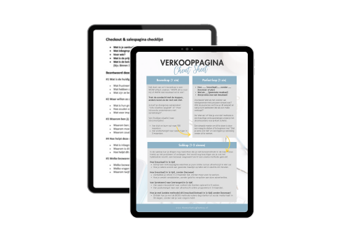Salespagina cheat sheet.