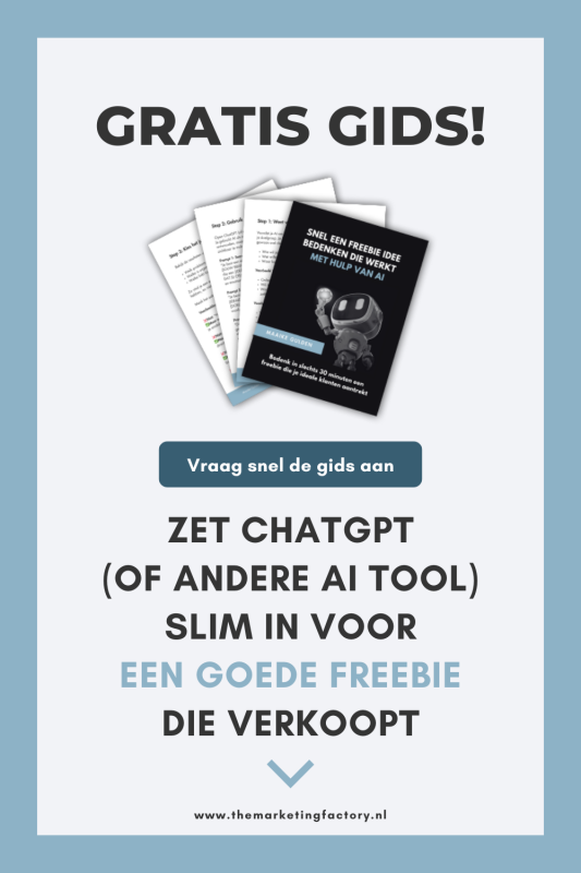 Zet ChatGPT of AI slim in om razendsnel een goede freebie te bedenken zodat je een mailinglijst vol potentiële klanten opbouwt, en niet met random wat mensen.