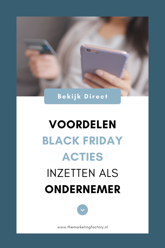 Black Friday is de Super Bowl onder de verkoopdagen. Mensen zitten in een koopmodus en zijn actief op zoek naar mooie deals. Dus Black Friday is hét moment om te profiteren van de koopdrift van jouw klanten en je omzet een boost te geven