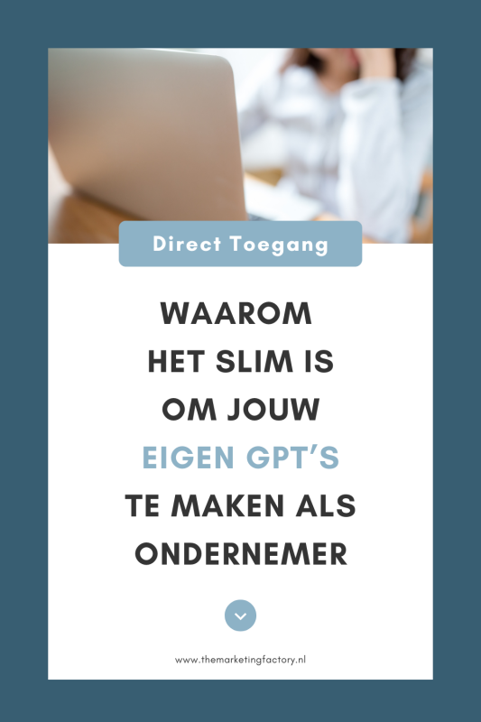 Ontdek waarom het slim is om je eigen GPT’s te maken. Bespaar tijd, blijf consistent en werk slimmer met AI in je bedrijf.